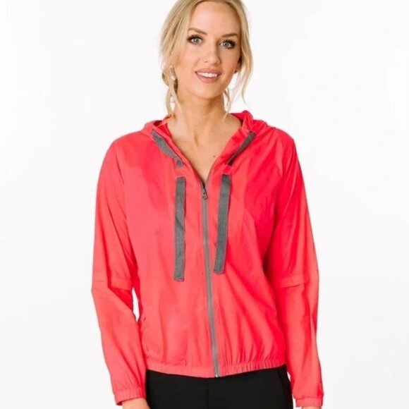 Zyia Women's Pink Hoodie Drawstring Light Windbreaker - XS - Picture 1 of 6